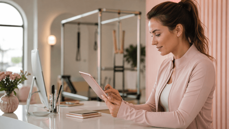 AI trained on your full pilates studio — class schedules, instructors, reformer availability